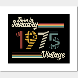 Vintage Born in January 1975 Posters and Art